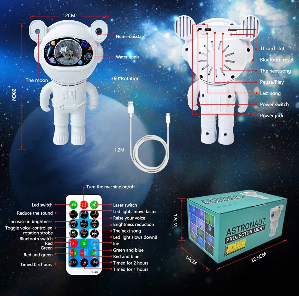 Starry Sky Galaxy Projector With Bluetooth - Buisty